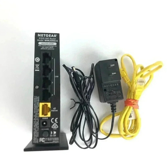 Netgear WNR2000v5 N300 4 Ports Wireless WiFi Router w/ Adapter + Ethern - Picture 4 of 6